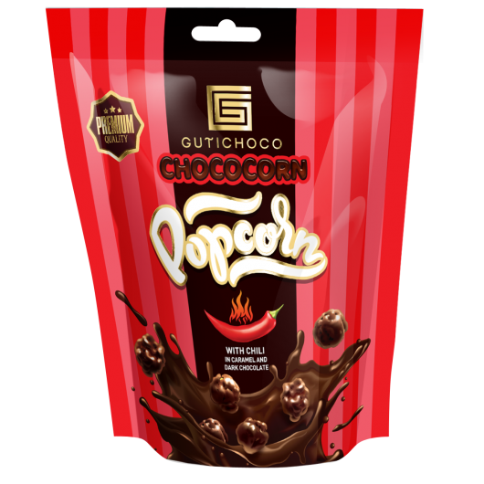 Dunkles Schokoladen-Chili-Popcorn