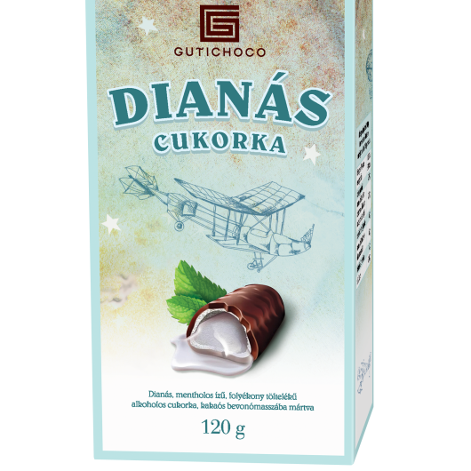 Dianás cukorka bevonómasszával mártva