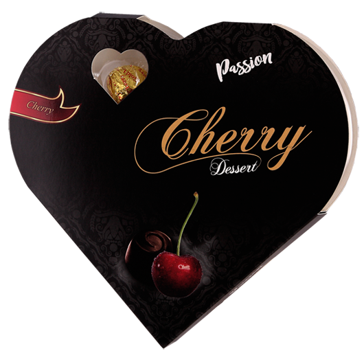 Cognac cherry dessert with dark chocolate