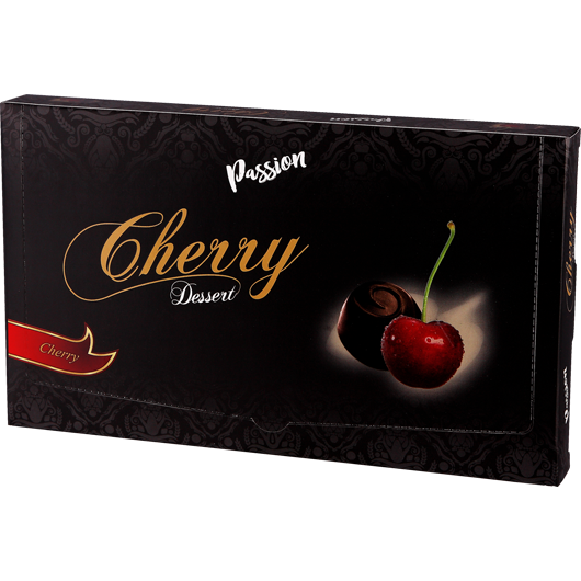 Cognac cherry dessert with dark chocolate 