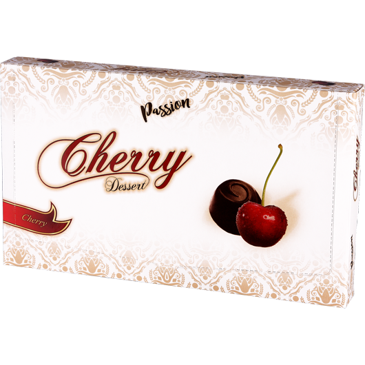 Cognac cherry dessert with dark chocolate 
