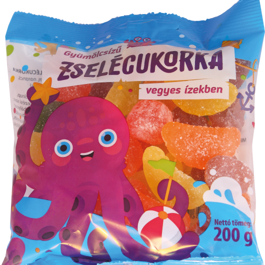 Fruit flavored jelly candies- Distributed by: Penny Market Kft.